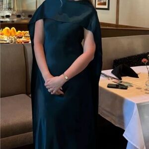 Green Maxi Satin Riess dress